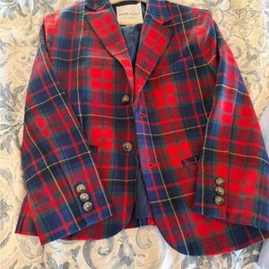 Jamie and jack boys Red & Navy Plaid Blazer Jacket